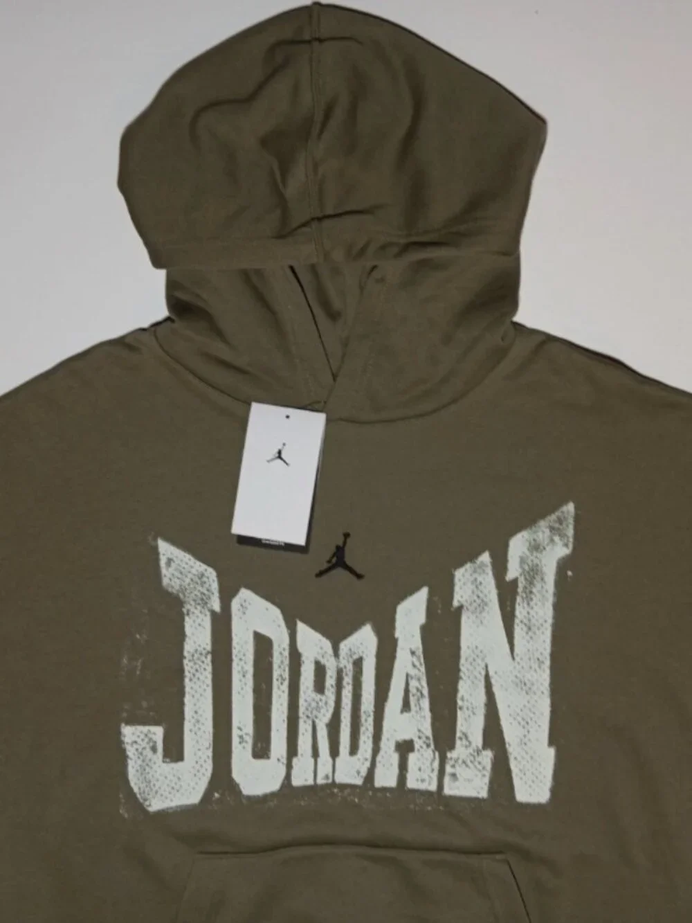 NIKE JORDAN Brooklyn Men's Collegiate Pullover Hoodie Medium Olive L HV0093-222